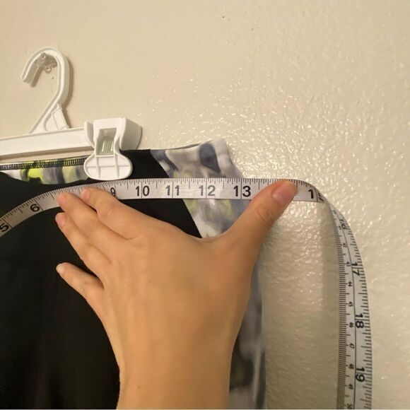 Zella Womens Stretch mid rise full length Leggings black, print sides XS - Picture 6 of 9